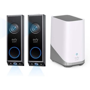 eufy - Video Doorbell E340 (2-packs) with HomeBase S380 (HomeBase 3), 2K Full HD Doorbell Camera Wireless & Wired, Dual Cameras - black+white eufy - Video Doorbell E340 (2-packs) with HomeBase S380 (HomeBase 3), 2K Full HD Doorbell Camera Wireless & Wired, Dual Cameras - black+white