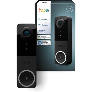 Philips - Hue Secure Video Doorbell Camera - Black Philips - Hue Secure Video Doorbell Camera - Black
