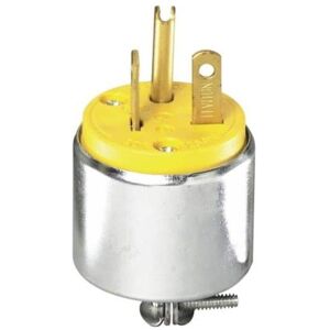 Leviton - 000-620PA Commercial Grade Straight Blade Armored Plug 20A 250V 6-20P - Yellow Leviton - 000-620PA Commercial Grade Straight Blade Armored Plug 20A 250V 6-20P - Yellow