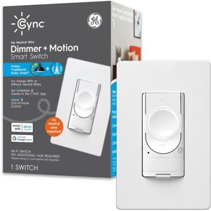 Cync - Smart Dimmer + Motion Sensor Switch, No Neutral Wire Required, Bluetooth and 2.4 GHz Wifi - White Cync - Smart Dimmer + Motion Sensor Switch, No Neutral Wire Required, Bluetooth and 2.4 GHz Wifi - White