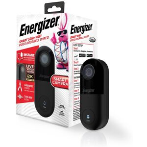 Energizer - Connect Smart 2K Doorbell, Wired Video Doorbell Security Camera, 2-Way Audio, Night Vision, Cloud & Micro SD - Black Energizer - Connect Smart 2K Doorbell, Wired Video Doorbell Security Camera, 2-Way Audio, Night Vision, Cloud & Micro SD - Black