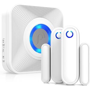 Fosmon - WaveLink Wireless Door Chime with 500 Feet Range, 58 Tunes, 5 Volume Levels & LED Indicators (1 Receiver + 2 Sensors) - White Fosmon - WaveLink Wireless Door Chime with 500 Feet Range, 58 Tunes, 5 Volume Levels & LED Indicators (1 Receiver + 2 Sensors) - White