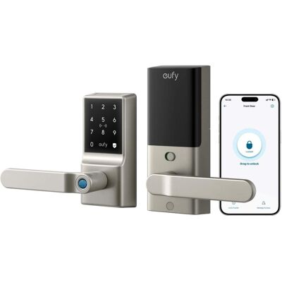 eufy - Smart Lock C33, Wi‑Fi Keypad Lever, Fingerprint & Keyless Entry, Deadbolt, App Control, IP53 Waterproof - Nickel eufy - Smart Lock C33, Wi‑Fi Keypad Lever, Fingerprint & Keyless Entry, Deadbolt, App Control, IP53 Waterproof - Nickel