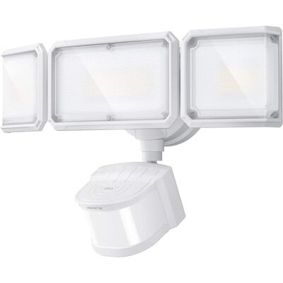 Lepower-tec - 240° Motion Sensor Floodlight 7000LM, Dual PIR Outdoor Security Light, Adjustable Garage Lighting IP65 Waterproof - White Lepower-tec - 240° Motion Sensor Floodlight 7000LM, Dual PIR Outdoor Security Light, Adjustable Garage Lighting IP65 Waterproof - White