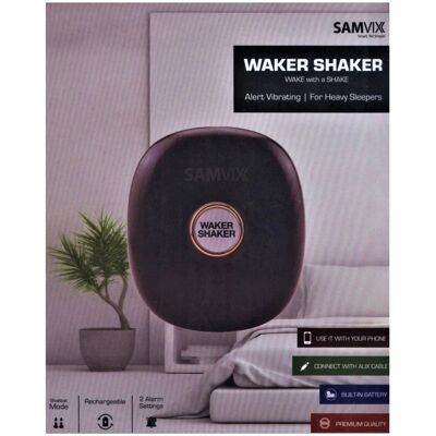 Kosher Samvix Rechargeable Waker Shaker Alarm (Black) - Black/Black Kosher Samvix Rechargeable Waker Shaker Alarm (Black) - Black/Black