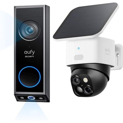 eufy - Video Doorbell E340 & SoloCam S340, Dual Cameras, 2K Full HD, Solar Security Wireless Outdoor Cameras - black+white eufy - Video Doorbell E340 & SoloCam S340, Dual Cameras, 2K Full HD, Solar Security Wireless Outdoor Cameras - black+white