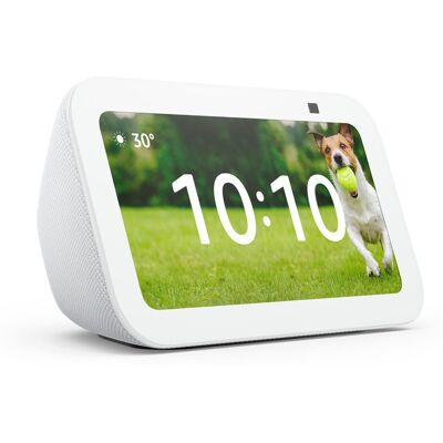 Amazon - Echo Show 5 (newest model), Smart display with Alexa+, 2x the bass and clearer sound - Glacier White Amazon - Echo Show 5 (newest model), Smart display with Alexa+, 2x the bass and clearer sound - Glacier White