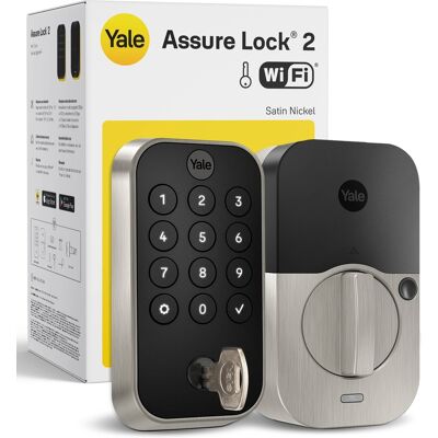 Yale - Assure Lock 2 - Smart Lock Wi-Fi Deadbolt with Push Button Keypad Key Access - Satin Nickel Yale - Assure Lock 2 - Smart Lock Wi-Fi Deadbolt with Push Button Keypad Key Access - Satin Nickel