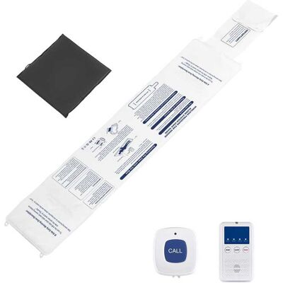VEVOR - Early Alert Bed Alarm System, Wireless Bed and Chair Sensor Pad with Call Button & Pager - White VEVOR - Early Alert Bed Alarm System, Wireless Bed and Chair Sensor Pad with Call Button & Pager - White