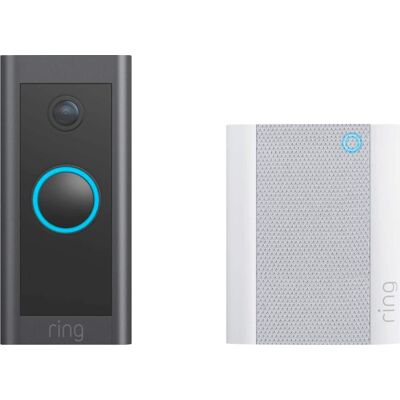 Ring - Wi-Fi Smart Video Doorbell - Wired with Chime - Black Ring - Wi-Fi Smart Video Doorbell - Wired with Chime - Black