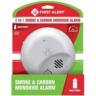 First Alert - SMICO100 Battery-Operated 2-in-1 Smoke and CO Alarm, Ionization - White First Alert - SMICO100 Battery-Operated 2-in-1 Smoke and CO Alarm, Ionization - White