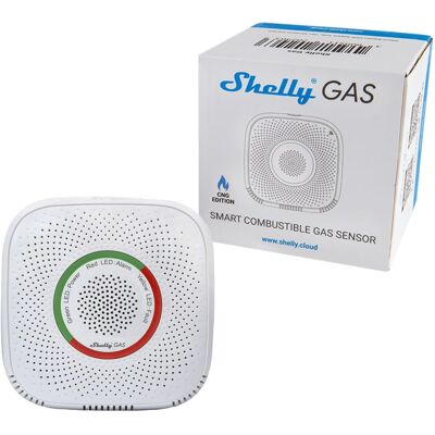 Shelly - Gas LPG, Wi-Fi Operated Certified Smart Gas Sensor with Sound and Light Alarm - White Shelly - Gas LPG, Wi-Fi Operated Certified Smart Gas Sensor with Sound and Light Alarm - White