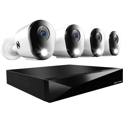 Night Owl - 8 Channel 2K (4MP) DVR with 4 (4MP) Cameras and 2TB Storage, Expandable up to 4 Additional Wi-Fi Cameras - White Night Owl - 8 Channel 2K (4MP) DVR with 4 (4MP) Cameras and 2TB Storage, Expandable up to 4 Additional Wi-Fi Cameras - White