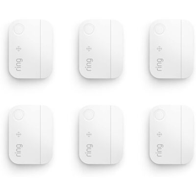 Ring - Window-Door Sensor Instant notifications on Amazon Sidewalk, no base station needed, Pro Monitoring sold separately 6pk - White Ring - Window-Door Sensor Instant notifications on Amazon Sidewalk, no base station needed, Pro Monitoring sold separately 6pk - White