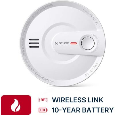 X-SENSE - 10-Year Battery Wireless Interconnected Smoke Detector with Photoelectric Sensor and LED Warning Light 1 Pack - White X-SENSE - 10-Year Battery Wireless Interconnected Smoke Detector with Photoelectric Sensor and LED Warning Light 1 Pack - White