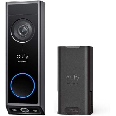 eufy - Video Doorbell E340, Dual Cameras, 2K Full HD, Battery Powered, Rechargeable, No Monthly Fee - Black eufy - Video Doorbell E340, Dual Cameras, 2K Full HD, Battery Powered, Rechargeable, No Monthly Fee - Black