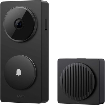 Aqara - Video Doorbell Camera - Wired/Battery Powered - Hub G410 Select - Black Aqara - Video Doorbell Camera - Wired/Battery Powered - Hub G410 Select - Black