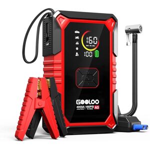 GOOLOO - A5 12V Jump Starter, 4000A (All Gas/10.0L Diesel), with 160PSI Auto-Off Air Compressor & 45W Power Bank GOOLOO - A5 12V Jump Starter, 4000A (All Gas/10.0L Diesel), with 160PSI Auto-Off Air Compressor & 45W Power Bank