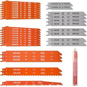 VEVOR - Reciprocating Saw Blades, 32-Piece, Various Sizes Bi-Metal Reciprocating Saw Blade Set with Universal Shank,Sharp Teeth - Orange,,Gray VEVOR - Reciprocating Saw Blades, 32-Piece, Various Sizes Bi-Metal Reciprocating Saw Blade Set with Universal Shank,Sharp Teeth - Orange,,Gray