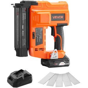 VEVOR - Cordless Brad Nailer, 18 Gauge, 20V Battery Powered Nail Gun, with 500 pcs Nails, 2.0 Ah Li-ion Battery and Charger - Orange + Black VEVOR - Cordless Brad Nailer, 18 Gauge, 20V Battery Powered Nail Gun, with 500 pcs Nails, 2.0 Ah Li-ion Battery and Charger - Orange + Black