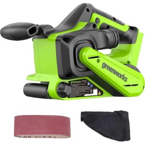 Greenworks - 24V Brushless Cordless 3 x 18in. Belt Sander Kit with Dust Bag, Tool Only, Battery and Charger Not Included - Green Greenworks - 24V Brushless Cordless 3 x 18in. Belt Sander Kit with Dust Bag, Tool Only, Battery and Charger Not Included - Green