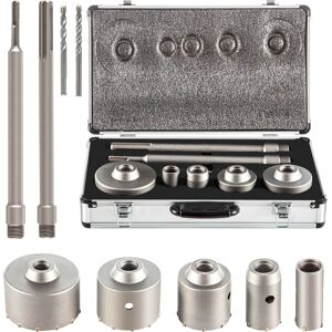 VEVOR - Concrete Hole Saw Kit, 1-2/11\", 1-3/5\", 2-9/16\", 3-5/32\", 3-15/16\" Drill Bit Set SDS Plus - Silver VEVOR - Concrete Hole Saw Kit, 1-2/11\", 1-3/5\", 2-9/16\", 3-5/32\", 3-15/16\" Drill Bit Set SDS Plus - Silver