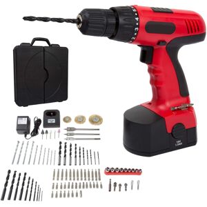 Stalwart - 89-Piece 18V Cordless Drill Set - Red and Black Stalwart - 89-Piece 18V Cordless Drill Set - Red and Black