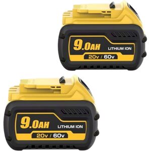 Simple Plus+ - 2-Pack 9.0Ah 20V/60V Replacement Battery for Dewalt Tools DCB606/609 Compatible with DeWalt 20-60V Battery Chargers Simple Plus+ - 2-Pack 9.0Ah 20V/60V Replacement Battery for Dewalt Tools DCB606/609 Compatible with DeWalt 20-60V Battery Chargers