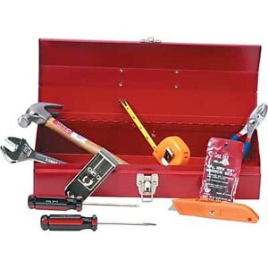 Great Neck - Professional-Quality Tools, 16-Pieces Light Duty Office Tool Kit Metal Box - Red Great Neck - Professional-Quality Tools, 16-Pieces Light Duty Office Tool Kit Metal Box - Red
