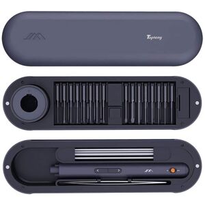 Topteng - Mini Electric Screwdriver with 30 S2 Bits - 0.35N.m Torque, 3 Gears, 360° LED, Magnetic Storage for Phone/Laptop Repair Topteng - Mini Electric Screwdriver with 30 S2 Bits - 0.35N.m Torque, 3 Gears, 360° LED, Magnetic Storage for Phone/Laptop Repair