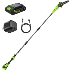 Greenworks - 24V Brushless 8" Pole Saw, with 2.0Ah Battery and 30W Typc-C Charger (3-FT) Greenworks - 24V Brushless 8" Pole Saw, with 2.0Ah Battery and 30W Typc-C Charger (3-FT)
