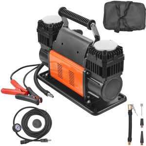 VEVOR - 10.6 CFM Heavy Duty Air Compressor,30s Fast Inflation Dual-Cylinder Portable Tire Inflator,12V 150PSI Offroad Air Pump - Black; Orange VEVOR - 10.6 CFM Heavy Duty Air Compressor,30s Fast Inflation Dual-Cylinder Portable Tire Inflator,12V 150PSI Offroad Air Pump - Black; Orange