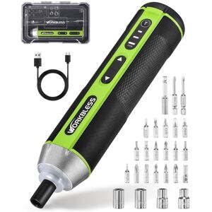 Unique Bargains - 3.7V Cordless Electric Screwdriver Set, 3 Torque Settings, 300RPM, 5N.m Max Torque LED Light USB-C 26pcs Accessory Kit Unique Bargains - 3.7V Cordless Electric Screwdriver Set, 3 Torque Settings, 300RPM, 5N.m Max Torque LED Light USB-C 26pcs Accessory Kit