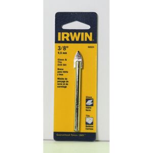 Irwin - 3/8 X 4 L Carbide Tipped Glass/Tile Drill Bit Straight Shank 1 pk Irwin - 3/8 X 4 L Carbide Tipped Glass/Tile Drill Bit Straight Shank 1 pk