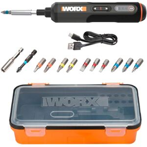 WORX - 4V 3-Speed Compact Screwdriver with 12 Accessory Bits, Dual LED Lights, and 3 Gear Torque - Black WORX - 4V 3-Speed Compact Screwdriver with 12 Accessory Bits, Dual LED Lights, and 3 Gear Torque - Black