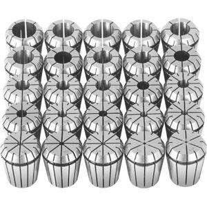 VEVOR - 25 pcs ER32 Collet Set, 1/16''-13/16'', ER32 Spring Collet Chuck Set, 0.0006"/15 μm TIR Lathe Chuck Tool - Silver VEVOR - 25 pcs ER32 Collet Set, 1/16''-13/16'', ER32 Spring Collet Chuck Set, 0.0006"/15 μm TIR Lathe Chuck Tool - Silver