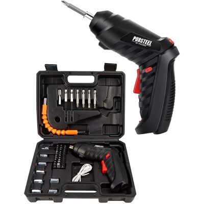 Pursonic - Rechargeable Electric Screwdriver 47 Piece Set: The Ultimate Tool for DIY & Repairs Pursonic - Rechargeable Electric Screwdriver 47 Piece Set: The Ultimate Tool for DIY & Repairs