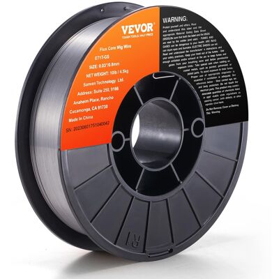 VEVOR - Flux Core Welding Wire, E71T-GS 0.030-inch 10LBS, Gasless Mild Steel MIG Welding Wire with Low Splatter for All Position - Black;Silver VEVOR - Flux Core Welding Wire, E71T-GS 0.030-inch 10LBS, Gasless Mild Steel MIG Welding Wire with Low Splatter for All Position - Black;Silver