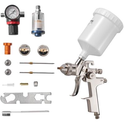 VEVOR - LVLP Air Spray Gun, Gravity Feed Paint Sprayer Gun with 3 Nozzles (1.3/1.4/1.7mm), 600ml Capacity Automotive Paint - Stainless Steel VEVOR - LVLP Air Spray Gun, Gravity Feed Paint Sprayer Gun with 3 Nozzles (1.3/1.4/1.7mm), 600ml Capacity Automotive Paint - Stainless Steel