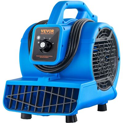 VEVOR - Floor Blower, 1360 RPM 600 CFM, Air Mover for Drying and Cooling, Portable Carpet Dryer Fan with 4 Blowing Angles - Blue VEVOR - Floor Blower, 1360 RPM 600 CFM, Air Mover for Drying and Cooling, Portable Carpet Dryer Fan with 4 Blowing Angles - Blue