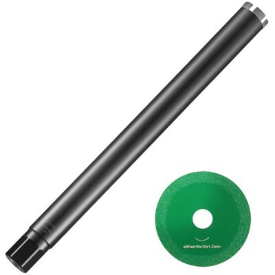 VEVOR - Core Drill Bit, 2" Wet Diamond Core Drill Bits, 14" Drilling Depth Concrete Core Drill Bit with Saw Blade, 1-1/4"-7 - Black VEVOR - Core Drill Bit, 2" Wet Diamond Core Drill Bits, 14" Drilling Depth Concrete Core Drill Bit with Saw Blade, 1-1/4"-7 - Black