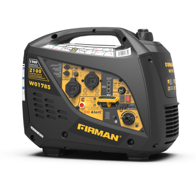 Firman - W01785 Recoil Start 120V RV Ready 2100-Watt Gasoline Inverter Portable Generator with CO Alert - Black/Gold Firman - W01785 Recoil Start 120V RV Ready 2100-Watt Gasoline Inverter Portable Generator with CO Alert - Black/Gold