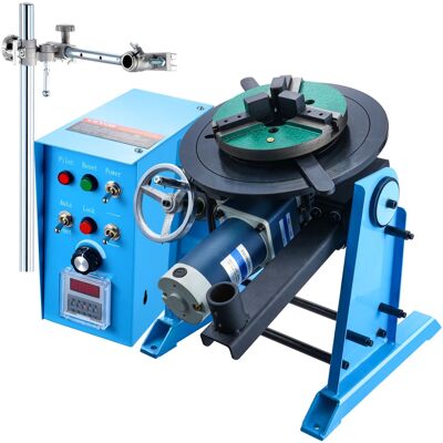 VEVOR - Rotary Welding Positioner 50KG,0-90° Welding Positioning Turntable Table 0.5-6RPM 120W, with 12.4 Inch 3-Jaw Lathe Chuck - Blue;Black VEVOR - Rotary Welding Positioner 50KG,0-90° Welding Positioning Turntable Table 0.5-6RPM 120W, with 12.4 Inch 3-Jaw Lathe Chuck - Blue;Black