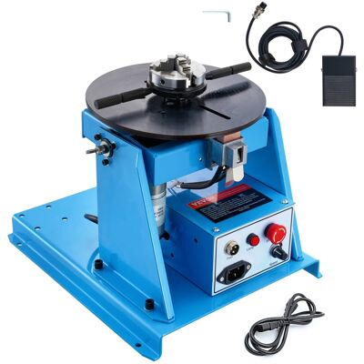 VEVOR - Rotary Welding Positioner 10KG, 0-90° Welding Positioning Turntable Table with 8.1 Inch 3-Jaw Lathe Chuck, 1-12 RPM 20W - Blue;Black VEVOR - Rotary Welding Positioner 10KG, 0-90° Welding Positioning Turntable Table with 8.1 Inch 3-Jaw Lathe Chuck, 1-12 RPM 20W - Blue;Black