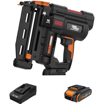 WORX - Nitro WX841L 20V 16GA Brushless Finish Nail Gun (Battery & Charger Included) - Black WORX - Nitro WX841L 20V 16GA Brushless Finish Nail Gun (Battery & Charger Included) - Black