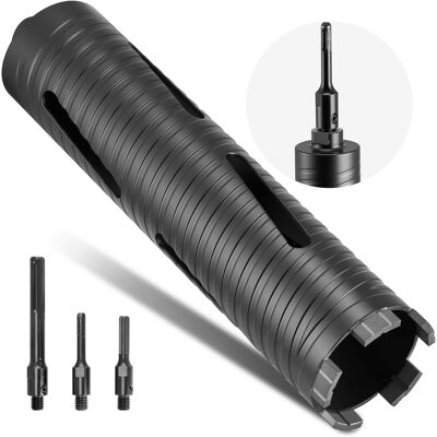 VEVOR - Core Drill Bit, 2-1/2 inch Diameter, 9-1/2 inch Drilling Depth, 5/8-11 Internal Thread, Diamond Dry Coring Bit - Black VEVOR - Core Drill Bit, 2-1/2 inch Diameter, 9-1/2 inch Drilling Depth, 5/8-11 Internal Thread, Diamond Dry Coring Bit - Black