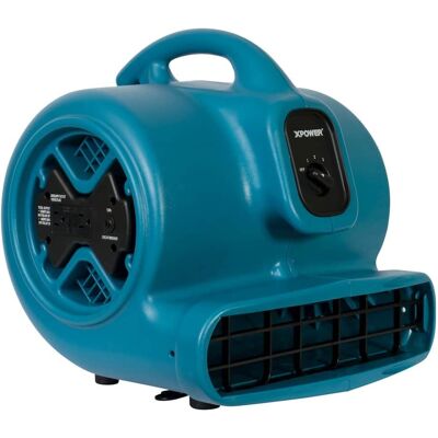 XPOWER - 1/3 HP 2600 CFM 3 Speed, Carpet Dryer, Blower with Built-in GFCI Power Outlets - Blue XPOWER - 1/3 HP 2600 CFM 3 Speed, Carpet Dryer, Blower with Built-in GFCI Power Outlets - Blue