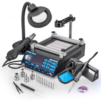X-Tronic - 5040-XR3 3-in-1 Hot Air Rework, Soldering Iron & Preheating Station, °C/°F, Calibration, 9 Extra Soldering Tips & More - Black X-Tronic - 5040-XR3 3-in-1 Hot Air Rework, Soldering Iron & Preheating Station, °C/°F, Calibration, 9 Extra Soldering Tips & More - Black