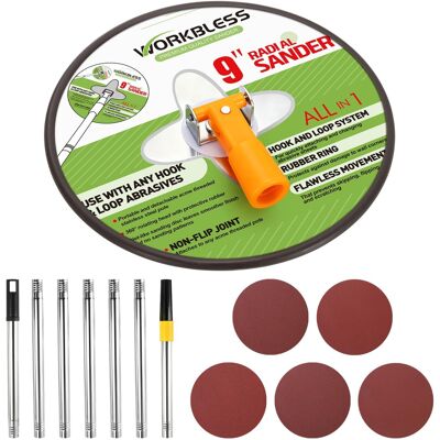 Unique Bargains - Pole Sander for Drywall, 79" Manual with Extension Poles, 9" Radial, 5pcs Sanding Sheets (80-240 Grit), Plastic Unique Bargains - Pole Sander for Drywall, 79" Manual with Extension Poles, 9" Radial, 5pcs Sanding Sheets (80-240 Grit), Plastic