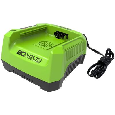 Greenworks - 80 Volt Pro Rapid Battery Charger - Black/Green Greenworks - 80 Volt Pro Rapid Battery Charger - Black/Green